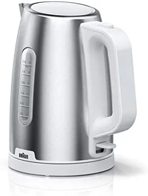 Braun WK 1500 tetera eléctrica 1,7 L 2200 W Acero inoxidable, Blanco