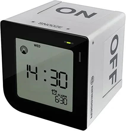 Bresser flipme silver radio controlled alarm clock