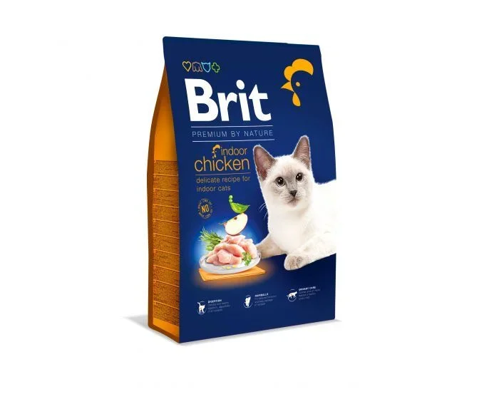 Brit dry premium by nature indoor chicken – dry cat food – 300 g