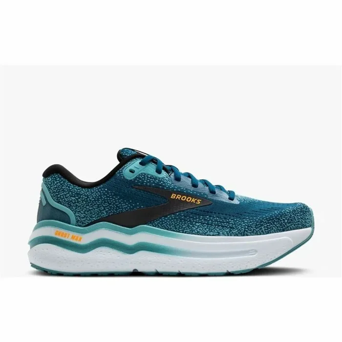 BROOKS Ghost MAX 2, Sneaker Hombre, Pop Azul marroquí/Aguamarina/Naranja, 45 EU
