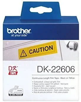 Brother DK-22606 cinta para impresora de etiquetas Negro sobre amarillo