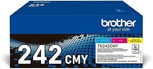 Brother TN-242CMY – Pack de 3 tóneres para DCP-9017CDW, -9022CDW, HL-3142CW, -3152CDW, -3172CDW, MFC-9142CDW, -9332CDW, -9342CDW