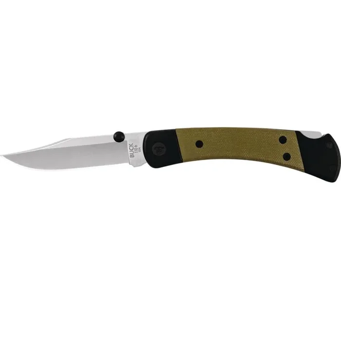 Buck Knive STE-0110GRS5 Cuchillo de Caza 110 Hunter Sport con hoja de 9,5 cm acero acero S30V, mango de aluminio anodizado con incrustaciones de Micarta verde.