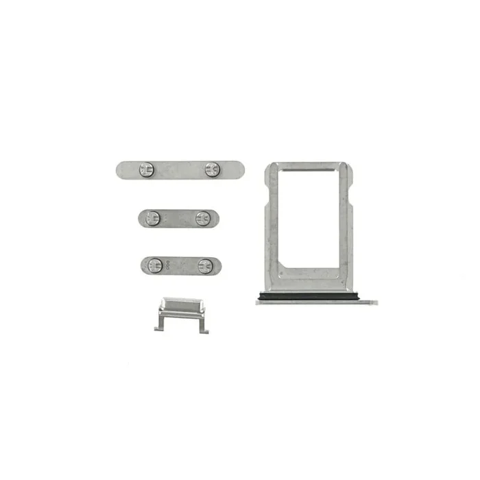 Button set for iphone xs silver