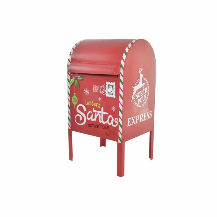 Buzón dkd home decor blanco rojo metal 29 x 24 x 52 cm