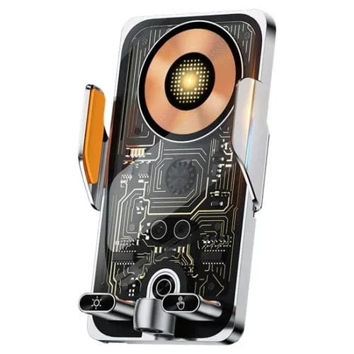 C1 Car Wireless 66W Cargador Rápido Soporte Para Teléfono Sensor Infrarrojo Estilo Punk (Plata)