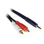 C2G 0.5m Velocity 3.5mm Stereo Male to Dual RCA Male Y-Cable cable de audio 0,5 m 3,5mm 2 x RCA Negro