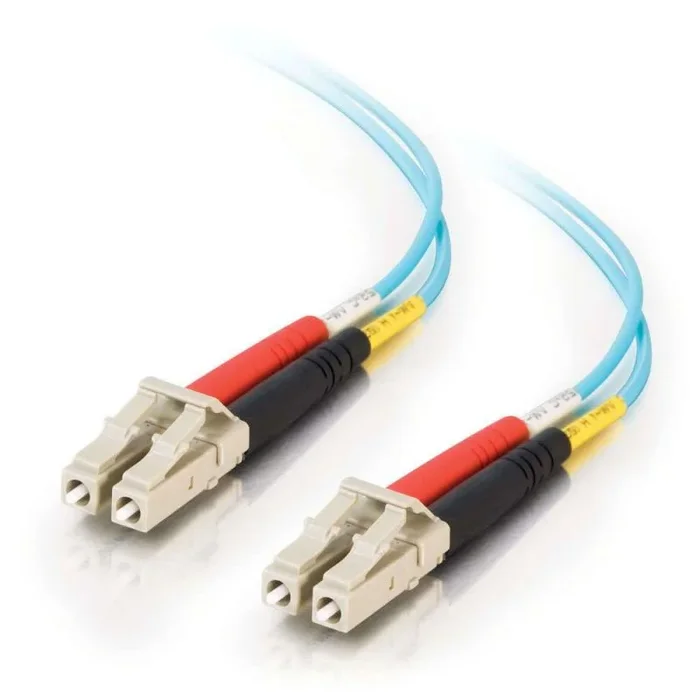 C2G – Cable de fibra óptica (color azul claro, 2 m, OFNR, LC, LC, Male connector/Male connector, Turquesa)