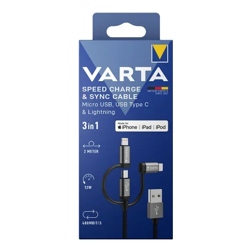 Cable 3 en 1 usb a – lighting – micro usb – tipo c