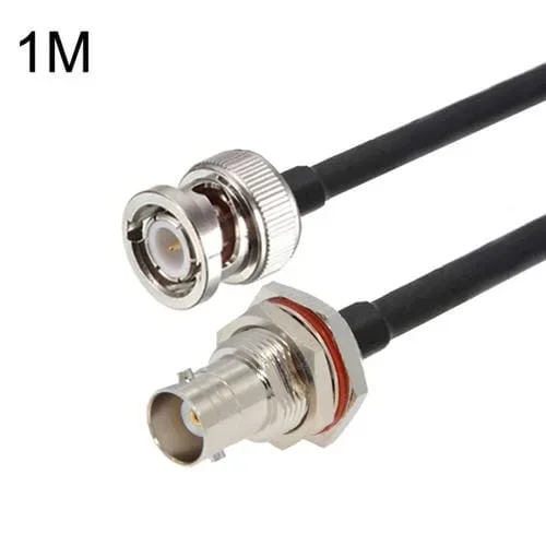 Cable Adaptador Coaxial BNC Hembra a BNC Macho RG58 Resistente al Agua Longitud 1 m