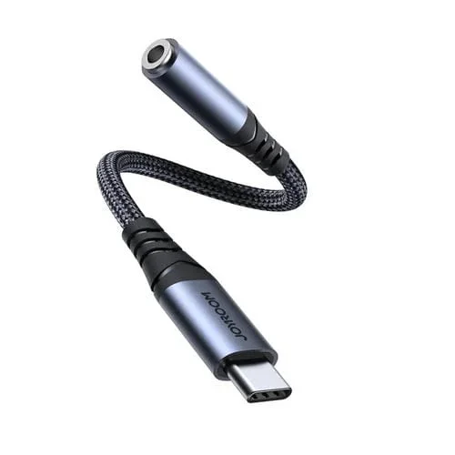Cable Adaptador de Audio Joyroom Sy-C01 Usb-C a 3,5 mm (Negro)