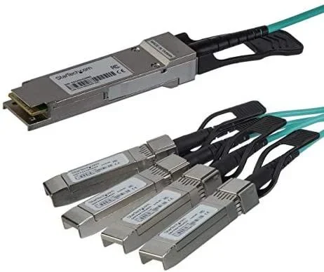 cable breakout de 3m qsfp+ activo optico compatible con cisco qsfp-4x10g-aoc3m – 40 gbe,garantia lifetime