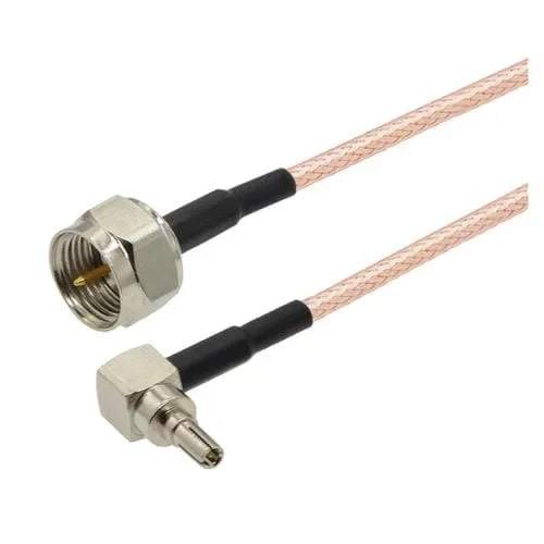 Cable Coaxial RF 20 cm Recto Macho F a Macho CRC9 90 Grados Cable Puente RG316
