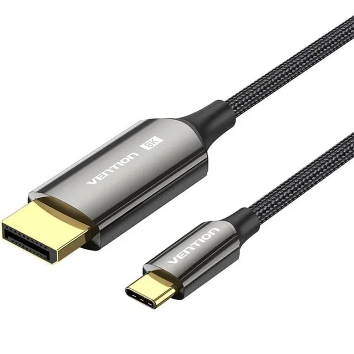 Cable conversor displayporti 8k vention crfbf/ usb tipo-c macho – displayport macho/ 1m/ negro