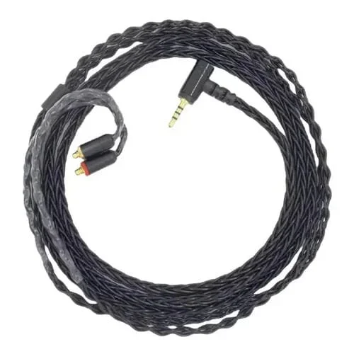 Cable de actualización para auriculares MMCX de cobre monocristalino de 8 núcleos, chapado en plata, de 1,2 m, para Shure SE215/SE535/SE846/UE900, color negro, balance de 2,5 mm.