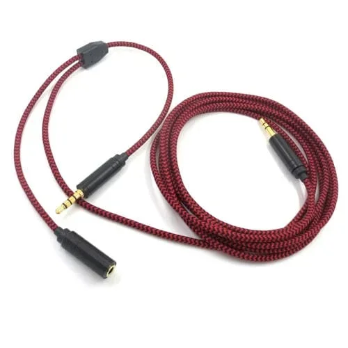 Cable de Audio de Grabación en Vivo 3,5 mm para Chat de Computadora y Juego Móvil (Rojo Negro)