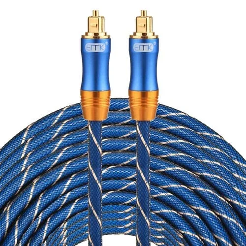 Cable de Audio Óptico Digital EMK LSYJ-A 30M OD6.0MM Chapado en Oro con Cabezal de Metal Toslink Macho a Macho