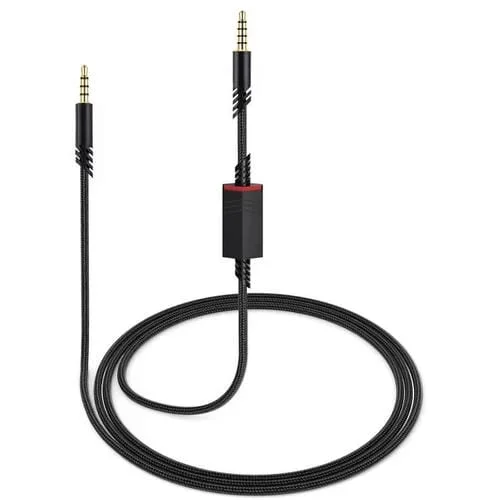 Cable de audio trenzado para auriculares para juegos Logitech Astro A10/A40/A30, estilo cuadrado negro.