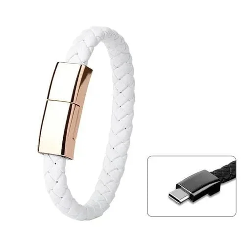 Cable De Carga Pulsera Xj-72 USB a USB-C Type-C 20 cm (Blanco)