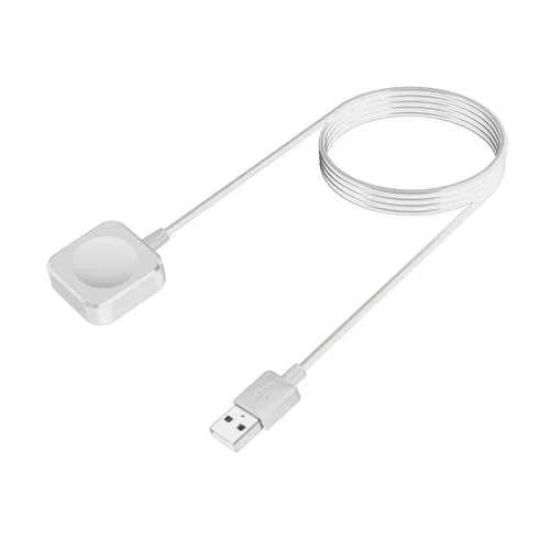 Cable de Carga USB Magnético Cuadrado 1 m para Apple Watch Series Ultra/8/7/6/SE/SE2/5/4/3/2 (Blanco)
