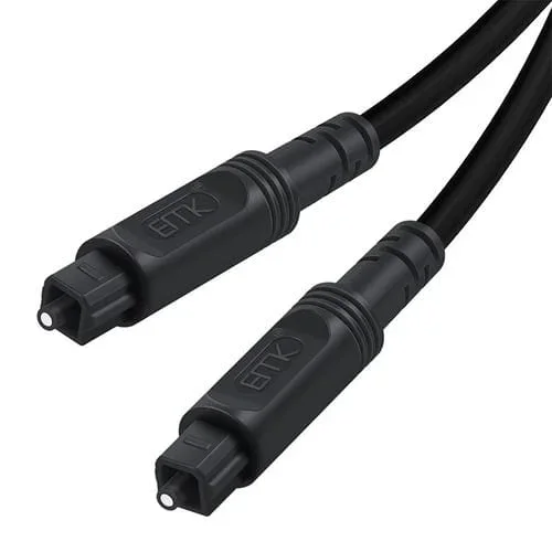 Cable de Conexión de Fibra Óptica de Altavoz Digital EMK OD4.0mm 10M Puerto Cuadrado a Puerto Cuadrado (Negro)