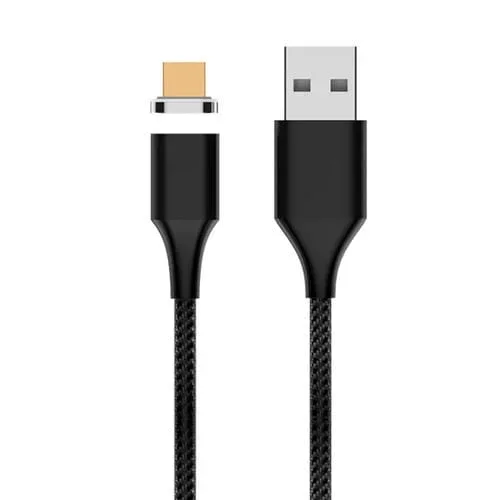 Cable de Datos M11 3A Usb A Micro Usb Nylon Trenzado Magnético 2M (Negro)