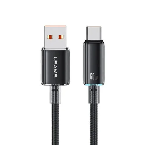 Cable de Datos Usams USB A Tipo C Carga Rápida 6A (Negro) 1,2 m