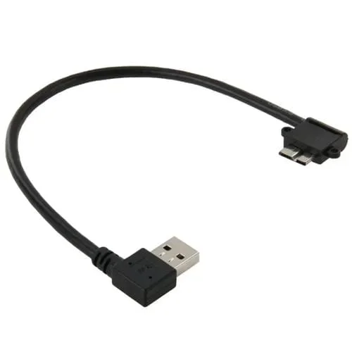 Cable de Datos USB 3.0 a Micro USB 3.0 90 Grados 26cm para Galaxy Note III (Negro)