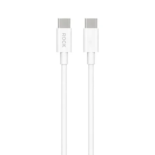 Cable de Datos y Carga Rápida Rock P8 Prime Series USB-C / Type-C 1 m (Blanco) Pd60W