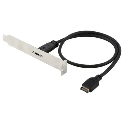 Cable de Extensión USB-C Hembra a USB 3.1 Tipo-E 50 cm Cabezal de Soporte de Panel