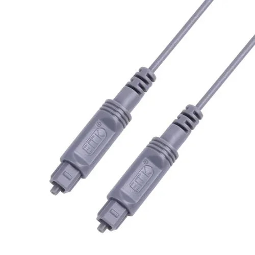 Cable de Fibra Óptica de Audio Digital EMK OD2.2MM 1.5M Cable de Equilibrio de Altavoz de Plástico (Gris Plateado)