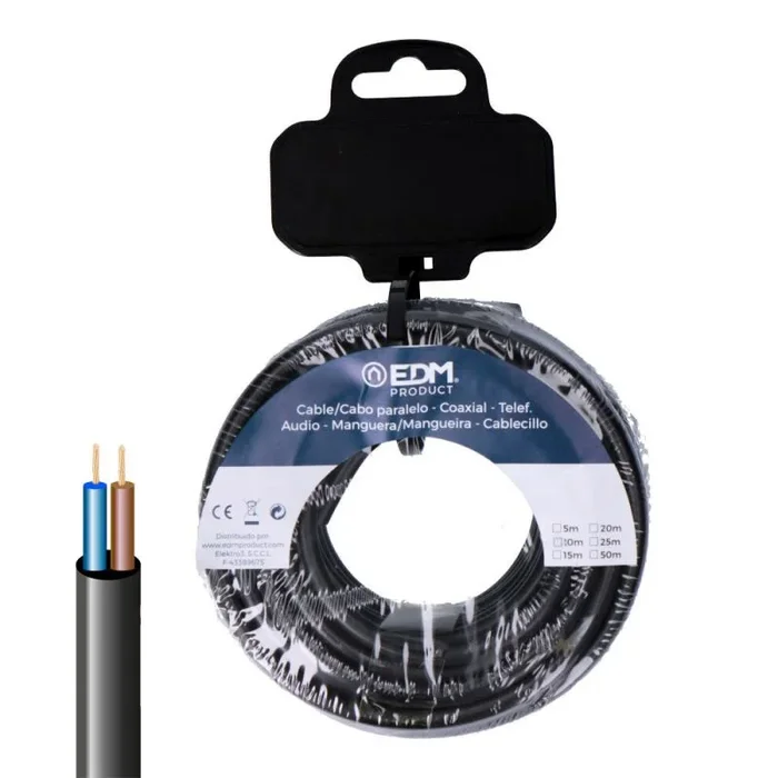 Cable Eléctrico Manguera EDM 28317 vv-k06 Negro 15 m – Marca: EDM Product – EAN: 8425998283174