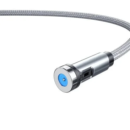 Cable Magnético Giratorio Para Tapón Antipolvo CC56 Línea 1 m (Plata)
