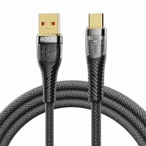 Cable USB A a USB-C Rock Z21 6A Carga Rápida 1,2 m (Negro)