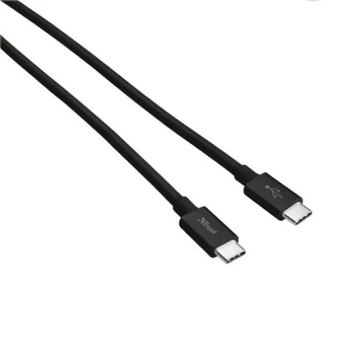 Cable usb-c macho a usb-c macho trust urban revolt 1m. color negro para carga (15w 3a) o datos (480mb/s) 21595