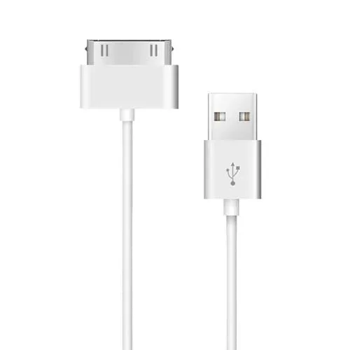 Cable USB Datos Doble Cara 1M para iPhone 4 4S 3Gs 3G iPad 3 2 iPod Touch (Blanco)