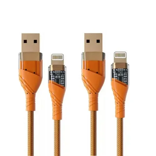 Cables de Datos USB a 8 Pines Carga Rápida 2,4 A (Naranja) 2 unidades