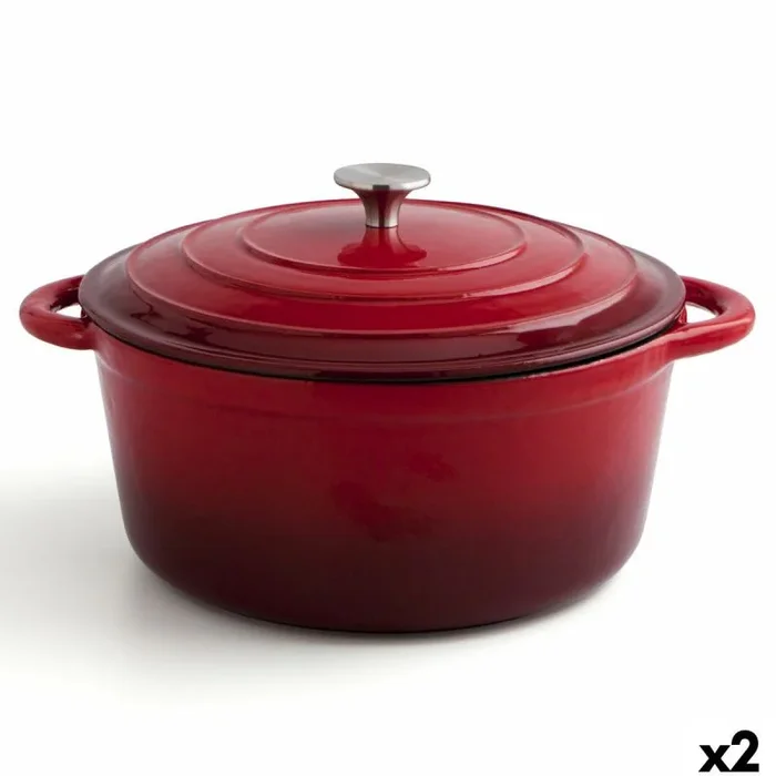 Cacerola con Tapa Bidasoa Fierro Rojo Ø 28 cm 6 L (2 Unidades) – Marca: Bidasoa – EAN: 8414793670500