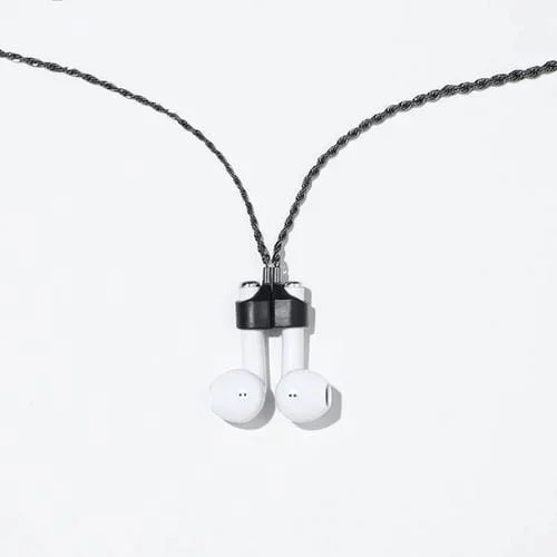 Cadena Anti-Perdida Airpods Auriculares Inalámbricos Manga Magnética Acero Titanio Inoxidable (Oro Negro)