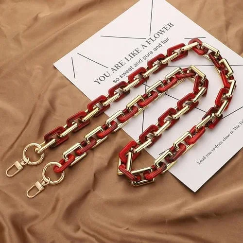 Cadena Retro para Teléfono Móvil Cordón Cadena Bolsa Resina Acrílica Carey con Espaciador (120cm)