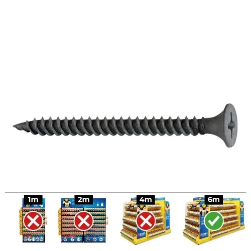 Caja 200 unid. tornillo placa yeso placa-metal ssf ø4,2x75mm fosfatado