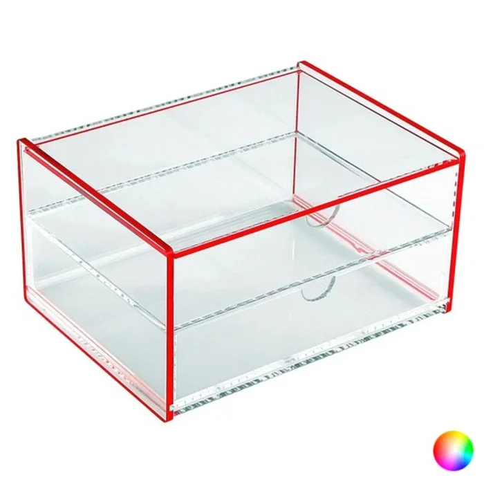 Caja con compartimentos polipropileno (13 x 9,2 x 17,1 cm) rojo