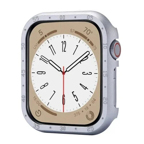 Caja con Marco de Reloj Aleación de Aluminio para Apple Watch Series 6/5/4 40mm (Plateado)