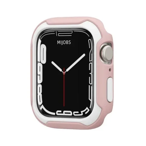Caja de Reloj desmontable para Apple Watch Series 9/8/7 45mm y 6/SE/5/4 44mm (Rosa Blanco)