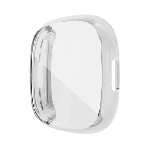 Caja de Reloj TPU para Fitbit Versa 4 y Sense 2 Galvanoplastia Cobertura Completa (Plata)