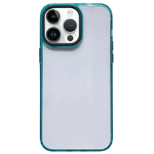 Caja de teléfono acrílica 2 en 1 para iPhone 14 Pro Max a prueba de golpes (Verde)