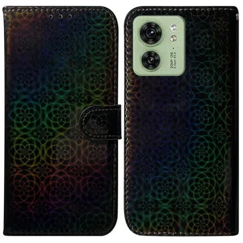 Caja de Teléfono de Cuero para Motorola Edge 40 con Hebilla Magnética (Negro)