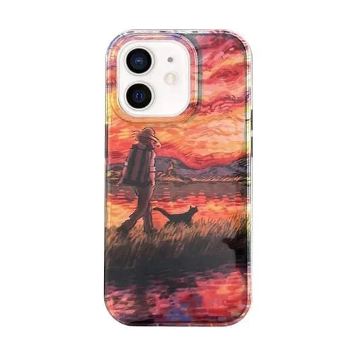 Caja de teléfono iPhone 11 IMD con Pintura al Óleo y Laminación de Doble Cara (Anciano y Perro)