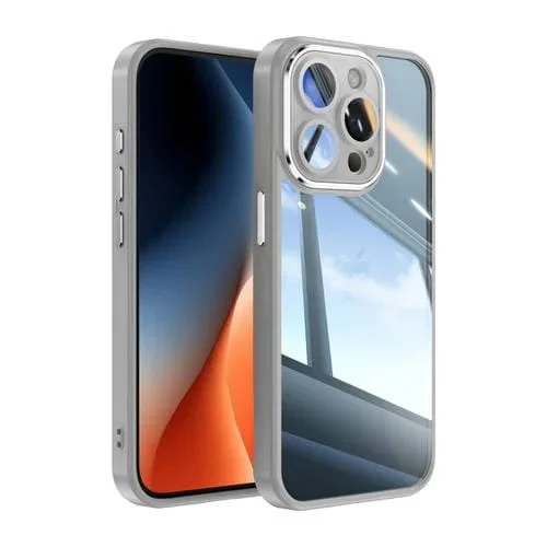 Caja de Teléfono para iPhone 15 Pro a Prueba de Golpes con Armadura de TPU Híbrida Acrílica (Gris)