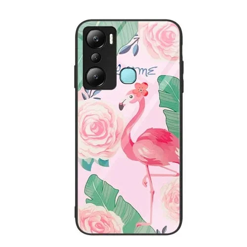 Caja de Teléfono Vidrio Pintado para Infinix Hot 20I (Flamingo)